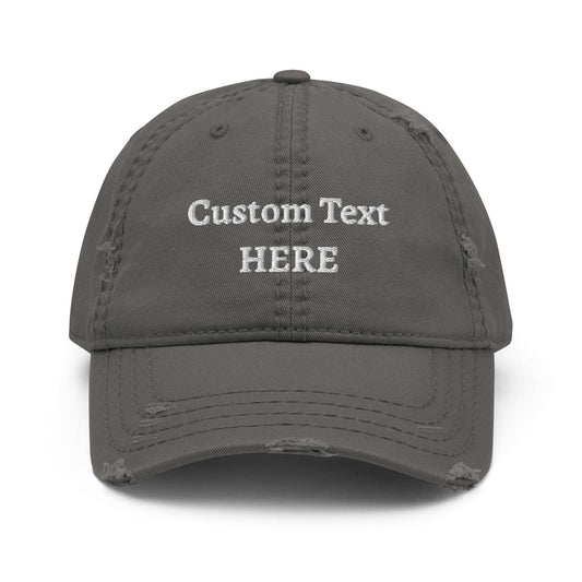 Custom Embroidery - Distressed Dad Hat Laura's Legacy Boutique