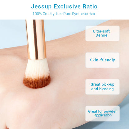 Jessup Professional Makeup Brush Set - Bamboo Eye Brushes set, 15pcs T137