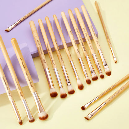 Jessup Professional Makeup Brush Set - Bamboo Eye Brushes set, 15pcs T137