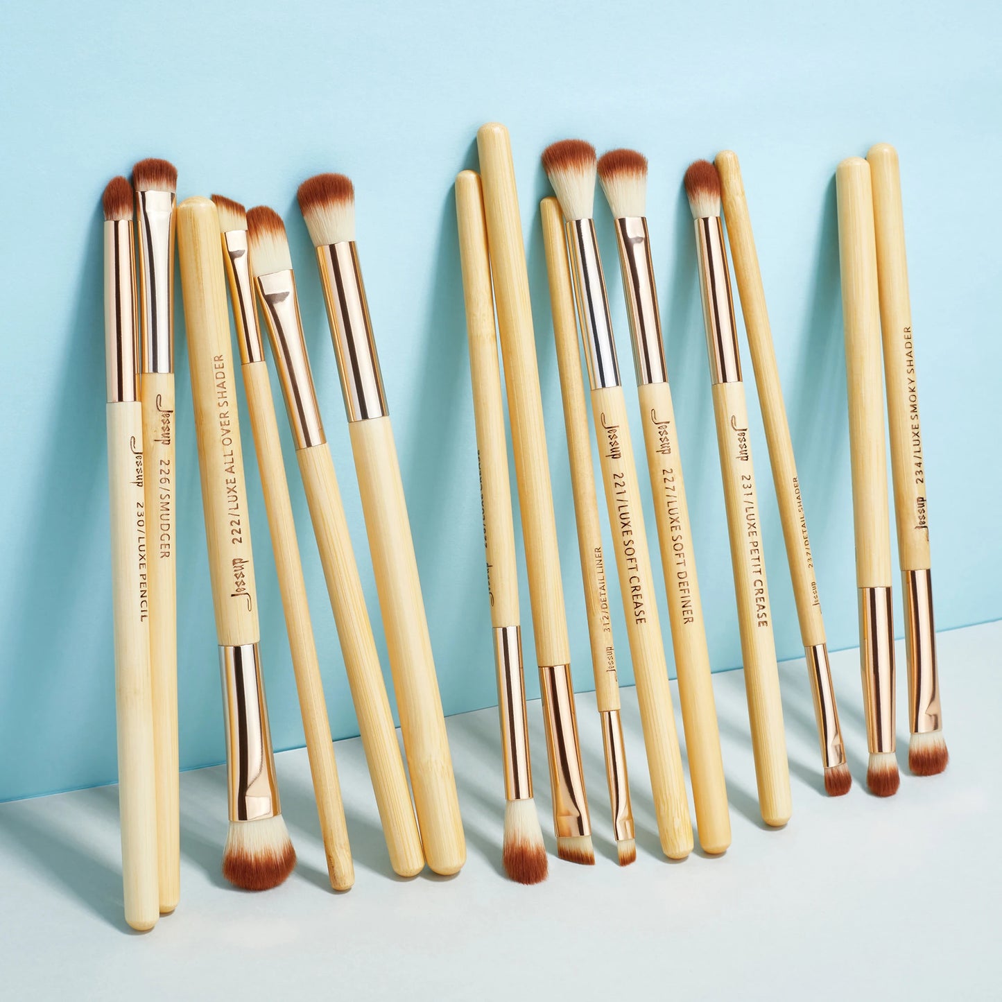 Jessup Professional Makeup Brush Set - Bamboo Eye Brushes set, 15pcs T137