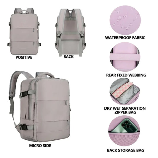 Travel Backpack - with rear fixed webbing system